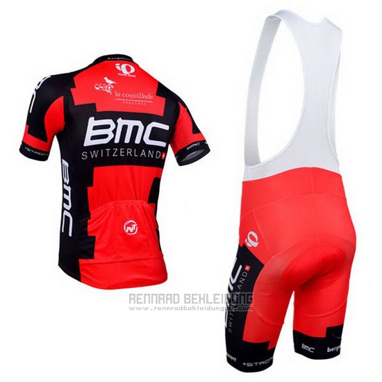 2013 Fahrradbekleidung BMC Shwarz und Rot Trikot Kurzarm und Tragerhose